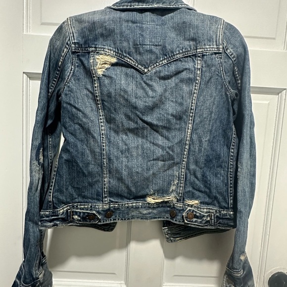 Y2K Abercrombie & Fitch Distressed Denim Jacket Medium Early 2000s - Picture 6 of 6